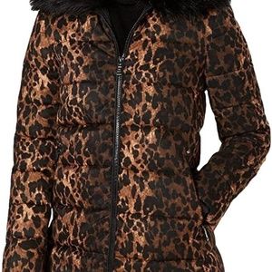 Tahari Leopard puffer coat, jacket